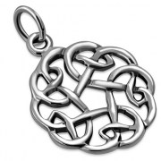 Tiny, Light, Round Celtic Silver Pendant, pn410
